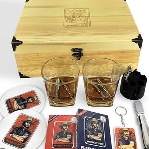 Whiskey Gift Set For Men - Cowboy/Western-Themed Premium Novelty Liquor Set
